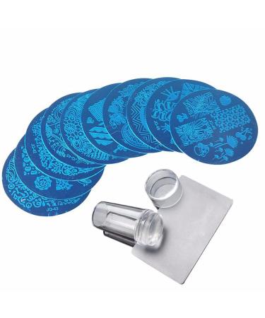 Encomy nail art stamping kit clear nail stamp nail pressure templates diy manicure stamp plate tool nail stamper tool for nail art design