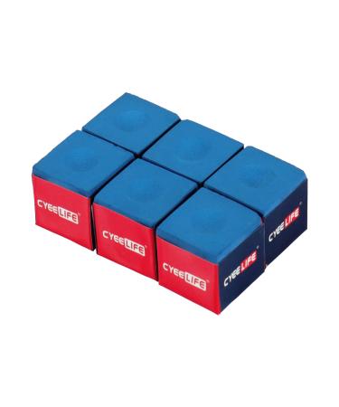 CyeeLife billiard chalk professional 6 pieces billiard chalk accessories blue