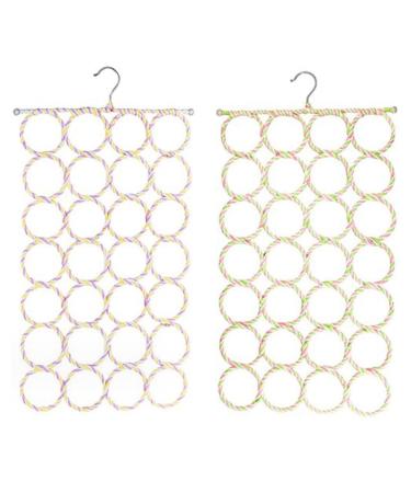 Bohue 2Pcs Bird Swings Stand Parrot Hanging Climbing Net 28 Laps of Climbing Net Bird Toys Cotton Rope Hammock Ladder Circle Swing Frame