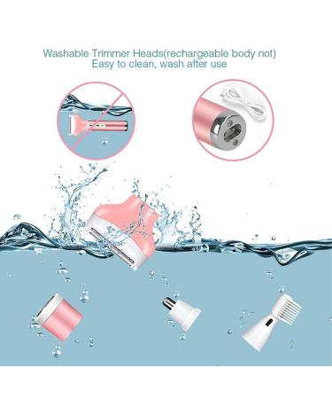 4-in-1 Portable Women's Electric Razor | Bexdug Body Shaver for Armpits Legs & Nose - Buy Online on SooperMarket.com