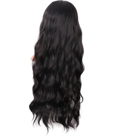 MapofBeauty 28 Inch/70 cm Long Wavy Middle Part with No Bangs Synthetic Fiber Curly Fashion Women Party Cosplay Wig (Black) - Buy Online on SooperMarket.com