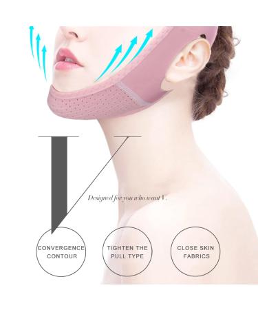 Facial Lifting Slimmer V-Line Mask & Double Chin Belt - Neck Compression Skin Care Wrap (Pink) for Effective Weight Loss - Buy Online on SooperMarket.com
