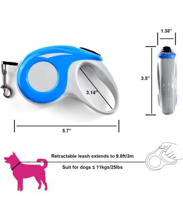 Ruayia Classic Pull-Out Leash for Dogs up to 52kg - 360 Guiding & Braking System - 5m Blue - International Shipping - Buy Online on SooperMarket.com