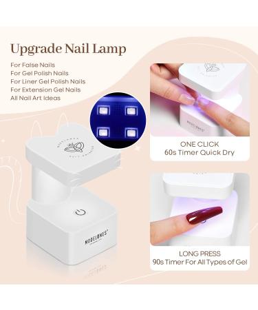 Modelones Nail Tips & Glue Gel Kit - 500 Pieces Mini UV Lamp Gel Nail Extension Set Transparent Color - Perfect Nail Art Gift - Buy Online on SooperMarket.com