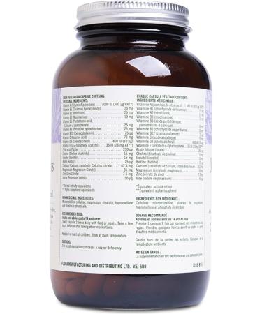 Flora Health Multi-Vits Iron-Free Multivitamin & Mineral - Help Metabolize Carbohydrates Protein & Fat - Vitamins (C D3 E B Vitamins) Minerals Including Zinc Gluten-Free - 90 Vegetarian Caps - Buy Online on SooperMarket.com