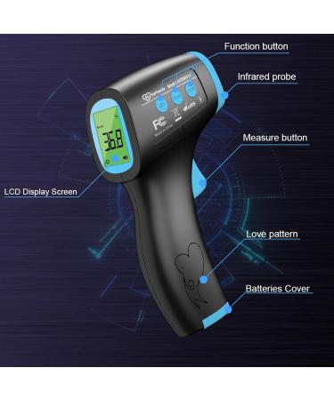 No Touch Forehead Thermometer for Adults and Children - Digital Infrared Body Thermometer for Kids - High Temperature Alarm - Instant Accurate Reading - Black - Buy Online on SooperMarket.com