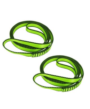 FOSER 18mm Nylon Climbing Sling Runner, 23KN Nylon Rope,Apply to Rock Climbing, Mountaineering, Hiking, Downhill, Emergency Equipment, etc Green(2pcs) 120cm/48inch
