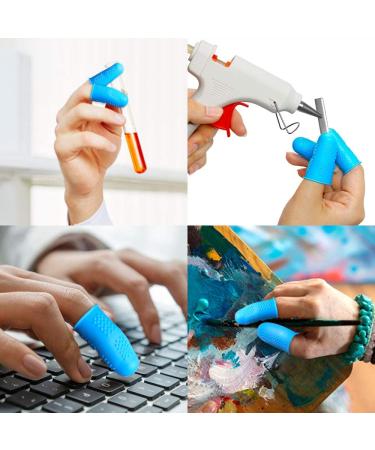 Promifun Blue Silicone Finger Protectors - 15 Pcs for Hot Glue Gun, Sewing, Adhesives, Wax - Finger Guards in 3 Sizes - Buy Online on SooperMarket.com
