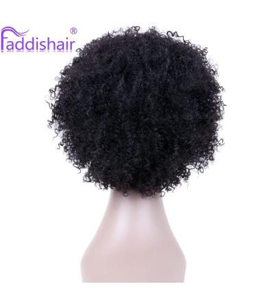 Faddishair Short Afro Wigs for Black Women Bouncy Fluffy Kinky Curly Human Hair Wigs - International Shipping Available - Buy Online on SooperMarket.com