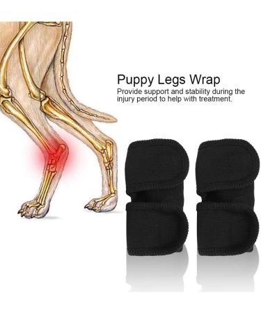 2Pcs Adjustable Dog Cat Leg Brace Elastic Warm Knee Pads for Surgery Wound Support and Stability for Injury Recovery Prevent Licking (Black) - Buy Online on SooperMarket.com