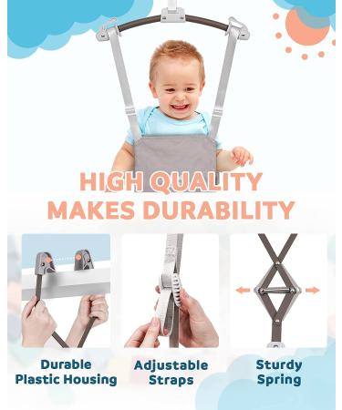 Infant Master Baby Doorway Jumper: Adjustable Strap, Soft Bouncer with Seat Bag - Grey - Buy Online on SooperMarket.com