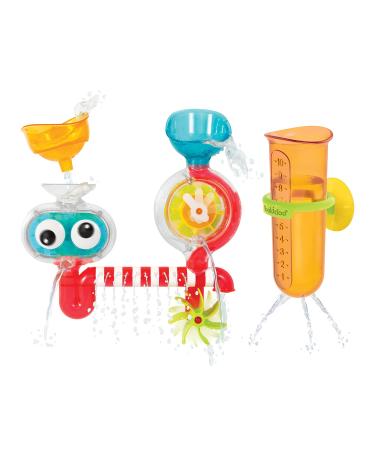 Yookidoo Baby Toddler Bath Toy - Spin 'N' Sprinkle Water Lab - Mold Free Suction Cups Attach to Any Tub or Shower(1 2 3 Years Old)-Great Gift for Kids Transparent