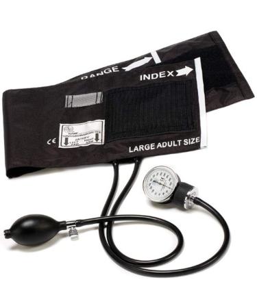 Prestige Medical 82-OB-BLK Adult Aneroid Sphygmomanometer Large Black Black Large Adult