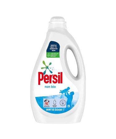 Persil Non Bio Tough On Stains Gentle Next to Sensitive Skin Laundry Washing Liquid Detergent 100% Recyclable Bottle 92 Wash 2.484L 2.484 l (Pack of 1) Non Bio Sensitive
