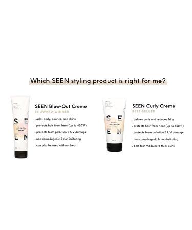 SEEN Fragrance-Free Blow-Out Creme: Non-Comedogenic & Sulfate-Free Hair Cream for Frizz Reduction and Heat Protection - Safe for Sensitive Skin - Buy Online on SooperMarket.com