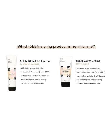 SEEN Curly Creme - Scented - Non-Comedogenic & Sulfate-Free Curl Defining Styling Hair Cream- Reduces Frizz- Heat Protectant- Safe for Sensitive Skin - Buy Online on SooperMarket.com