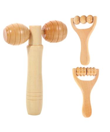 Massage sticks wooden massage tools 3PCs/set hand massage roll neck massage for waist leg hands full body muscle massage and release