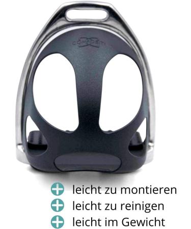 Compositi Stirrup Insert with Slip Protection - 1 Pair (2 Pieces) for Children | Black Safety Stamping Iron Insert with Cap - International Shipping Available - Buy Online on SooperMarket.com