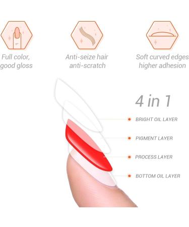 Foyute Semi Cured Gel Nail Strips 20 Pcs Soft Self-Adhesive Gel Nail Polish Wraps Sticker for Salon-Quality Manicure Set Long Lasting Easy to Apply & Remove Nail File & Wooden Stick (Smudge rainbow) - Buy Online on SooperMarket.com