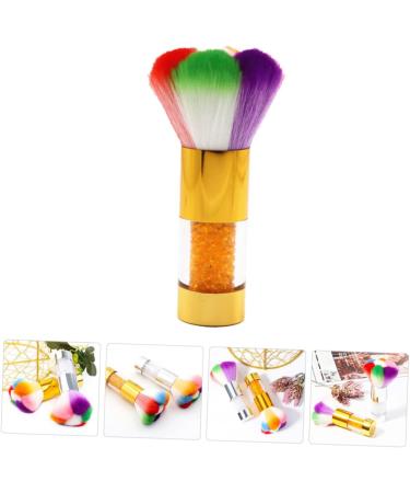 Mikinona 1pc Dust Brush Nail Art Brush Tool Nail Cleaning Gadget Powder Cleaner Nail Scrubbing Brush Manicure Supplies Powder Brush Cleaner Fake Hair Edges Acrylic Nail Brush Nylon Wool 11.5x6cm Golden - Buy Online on SooperMarket.com