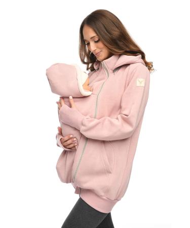 MijaCulture 3-in-1 Maternity Jumper for Baby Carrier Kangaroo Jacket 4132 pink M Pink M