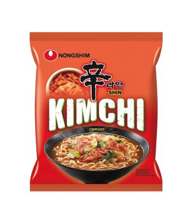 NongShim Kimchi Ramyun Noodle Soup Pack of 20 BY SPICEHUB Beef Garlic Rice Shrimp Wheat 20 count (Pack of 1)