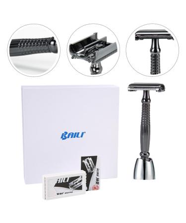 Buy Manual Safety Razor Set - Double-Edged Metal Shaver for Perfect Beard Trimming | International Shipping Available - Buy Online on SooperMarket.com