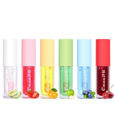 KIMIEYE 6Pcs Color Changing Lip Gloss Set  Long Lasting Moisturizing Lip Tint  Waterproof Lip Balm  Hydrating Lip Oil for Natural and healthy Lip Look  0.4 fl oz (SET C)
