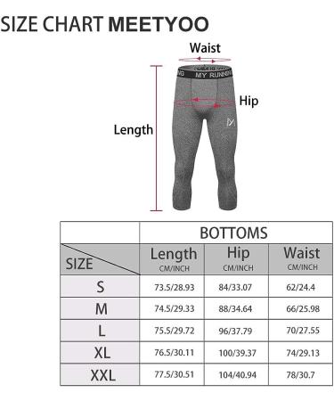 MEETYOO Men's 3/4 Compression Pants Large 3 Pack - Comfortable and Durable Performance Wear - Buy Online on SooperMarket.com