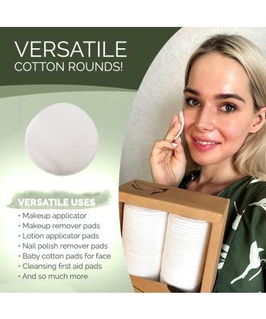 200 Pack Beautiful Mind Cotton Rounds- Lint Free, Eco-Friendly Makeup Remover Pads for Makeup, Nail Polish & Baby Care - Compostable & Kraft Box Included - Buy Online on SooperMarket.com