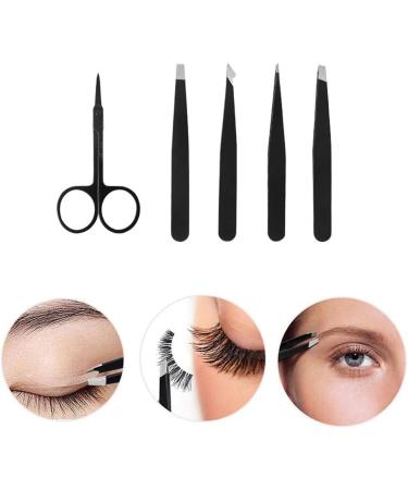 Buy Yolistar 5-Piece Stainless Steel Eyebrow Grooming Kit | Precision Tweezers Scissors & Leather Bag | Perfect for Hair Removal for Men & Women - Buy Online on SooperMarket.com