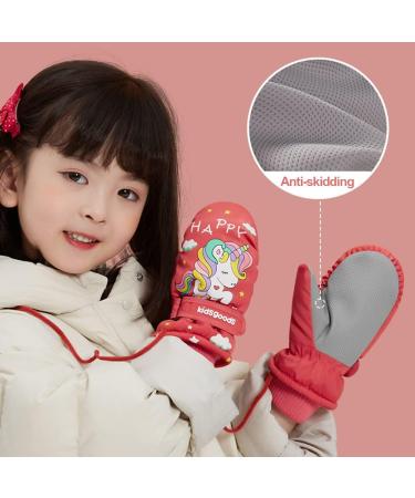 Kids Ski Mittens  Kids Gloves  Cute Unicorn Waterproof Winter Snow Mittens for Toddler Babby Boys and Girls(2-10) Red Size M : 5-10 Years - Buy Online on SooperMarket.com