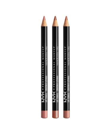 NYX PROFESSIONAL MAKEUP Slim Lip Pencil Long-Lasting Creamy Lip Liner - Pack Of 3 (Peakaboo Neutral Nude Pink Ever) Pack Of 3 (Peakaboo Neutral Nude Pink Ever) 1 Count (Pack of 3)