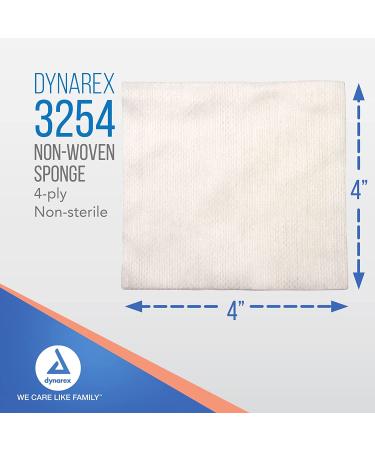 Dynarex Non-Woven Sponge 4x4 Inch - 200 Count (Pack of 1) - Buy Online on SooperMarket.com