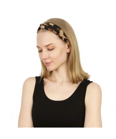 Folora Leopard Print Twisted Criss Cross Headbands for Women & Girls - Set of 4 - Buy Online on SooperMarket.com