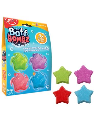 4 x star bathing balls from Zimpli Kids natural handmade foam bath gift set for children birthday gifts for boys & girls bathing toys bombing set spa bubble spa