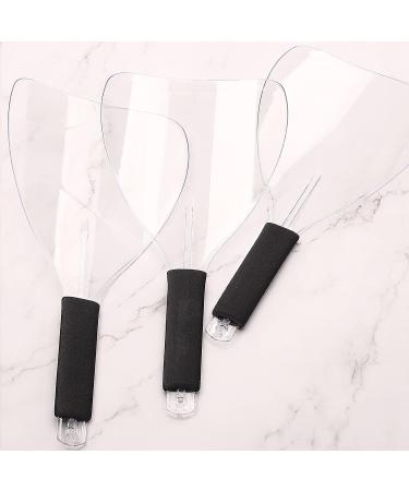 Noverlife 3PCS Barber Salon Face Shield with Sponge Handle - Reusable Clear Hair Spray Face Protector for Hairdressing & Makeup - Buy Online on SooperMarket.com