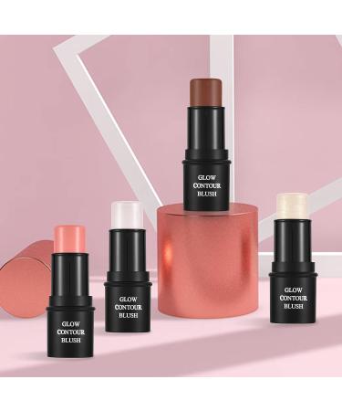 CCbeauty 4Pcs 06# Highlighter Contour Bronzer Blush Shimmer Stick Set - Professional Facial Makeup Kit for Women | Mother's Day Gift - Buy Online on SooperMarket.com