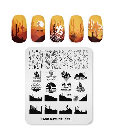 Alexnailart Nature Theme Nail Stamp Plates - Cactus Desert & Camel Designs for DIY Nail Art | NA029 - Buy Online on SooperMarket.com