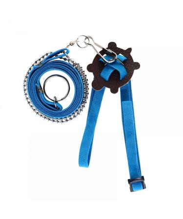 Turtle Harness Leash Pet Tortoise Turtle Leather Harness Strap Chest Collar Adjustable Turtle Walking Lead Control Rope for Pet Tortoise Turtle Reptile blue S