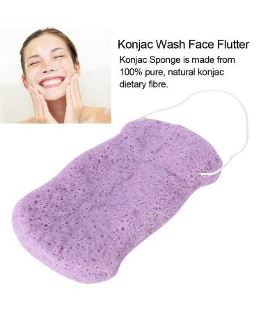 Salmue Konjac Sponge Set - 100% Natural Long Wave Type for Deep Cleansing Body & Facial Care - Purple - Buy Online on SooperMarket.com