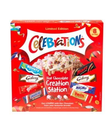 Hot Chocolate Gift Set - Galaxy & Maltesers Hot Chocolate Gift Set - Celebrations Christmas Hot Chocolate Sachets Gift for Couples Kids Men Women