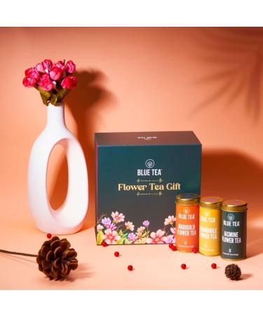 Blue Flower Tea Gift Set - 45 Assorted Tea Bags | Mother's Day Gift for Mom - 9 Flavors Flower Based Tea - Buy Online on SooperMarket.com
