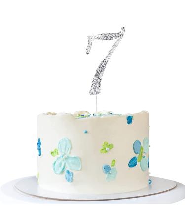 Cake decoration silver rhinestones Happy Birthday cake topper for birthday decoration (silver-7)