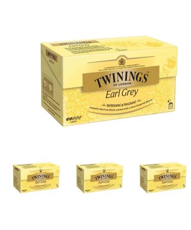 Twinings Earl Gray - Black Tea in the tea bag refined with Bergamot -Aroma - refreshing black tea from China 25 tea bags (50 g) (pack with 4) 25 pieces (4 -pack)