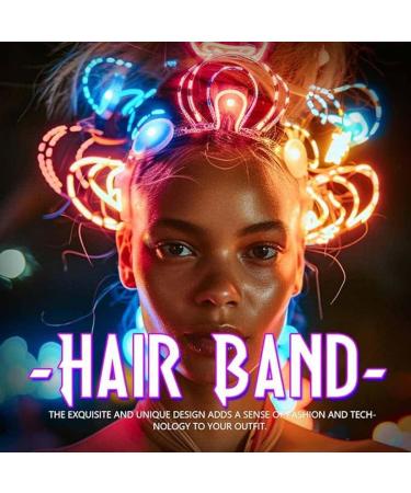 Edary LED Happy Birthday Crown Headband Luminous Ball Hair Bands Sparkling Birthday Party Hair Accessories for Women - Buy Online on SooperMarket.com