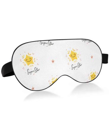 Haskirky Light Blocking Eye Mask Breathable and Adjustable Adult Men and Women Travel on Business Trips Yoga Meditation Light Smooth Comfortable Eye Mask Office Deep Sleep Goodies Cute Kawaii Stars