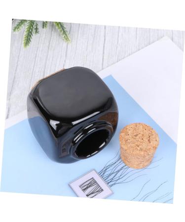 Mikinona Powder Bottle Jar Clear Ceramic Bottle Nail Art Ceramic Cup Liquid Powder Container Manicure Dishes Pill Container Bottle Ceramic Mug Practical Empty Bottle Wooden Bamboo - Buy Online on SooperMarket.com
