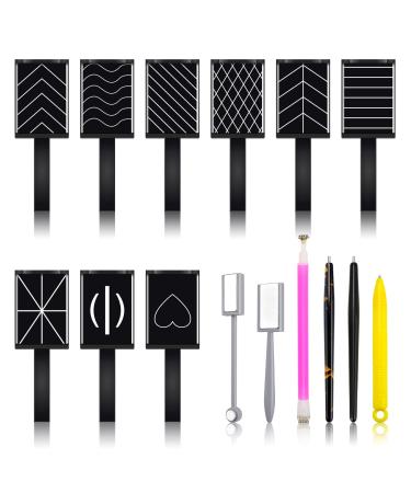 15PCS Magnet Nail Art Tool Set  Magnets for Cats Eye Gel Polish Cat Eye Magnet with Double Head Flower Design Nail Magnet Pens And Strong Magnet Stick  Suitable for DIY  Nail salon  Studio or Home