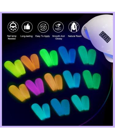 SAVILAND Glows in The Dark Gel Nail Polish Set - 12 Colors Neon Glow Nail Polish for DIY Nail Art - Valentines Day Gift - Buy Online on SooperMarket.com
